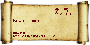 Kron Timur névjegykártya